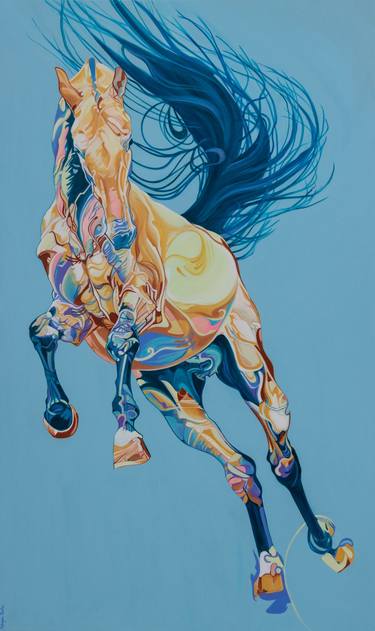 Original Figurative Horse Paintings by Yaheya Pasha