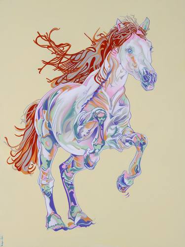 Original Abstract Expressionism Horse Paintings by Yaheya Pasha