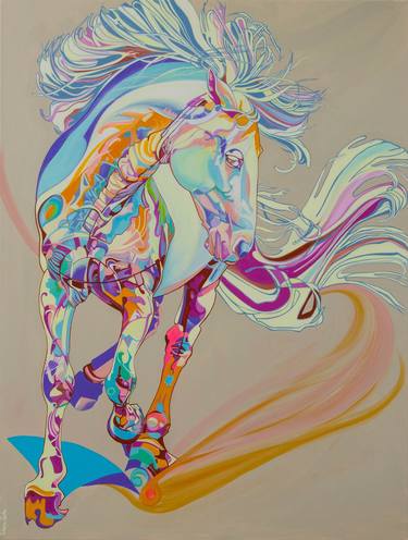 Original Abstract Expressionism Horse Paintings by Yaheya Pasha