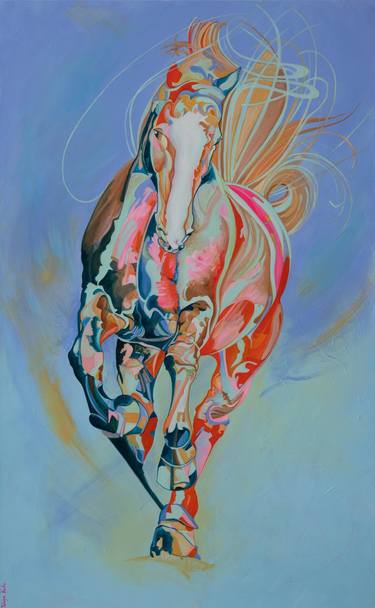 Original Abstract Expressionism Horse Paintings by Yaheya Pasha