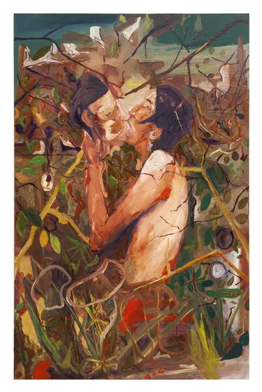 Print of Figurative Love Paintings by Grégory Compagnon