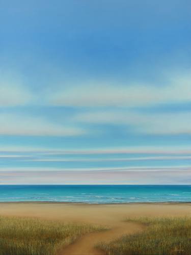 Sandy Path - Blue Sky Seascape Painting thumb