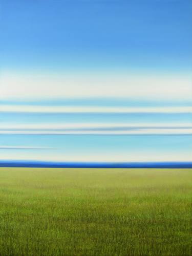 Lush Grassy Field 1 - Blue Sky Landscape thumb