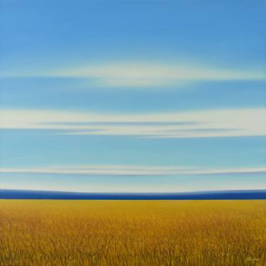 Golden Summer Field - Blue Sky Landscape thumb