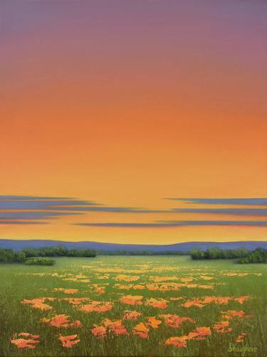 Orange Blooms - Flower Field Landscape thumb