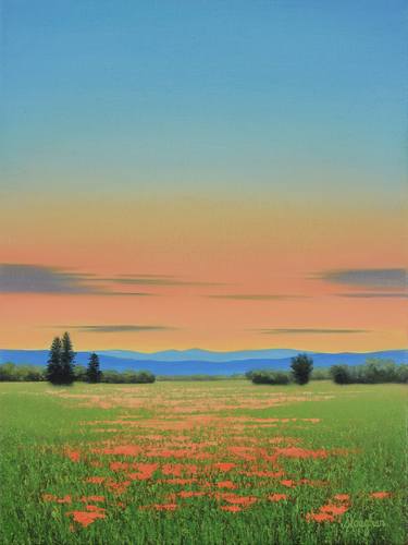 Evening Blush - Flower Field Landscape thumb