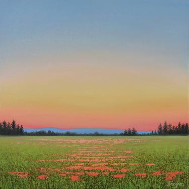 Twilight Glow - Flower Field Landscape thumb
