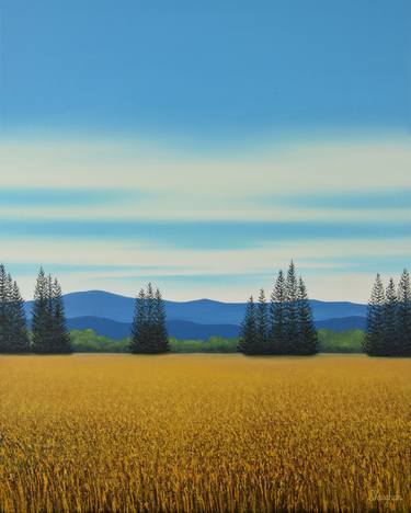 Gold Meadow - Blue Sky Landscape thumb