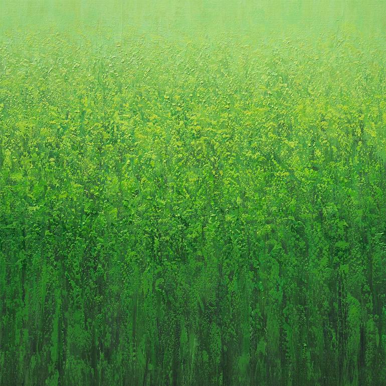 Spring Field - Textured Abstract Field Painting by Suzanne Vaughan ...