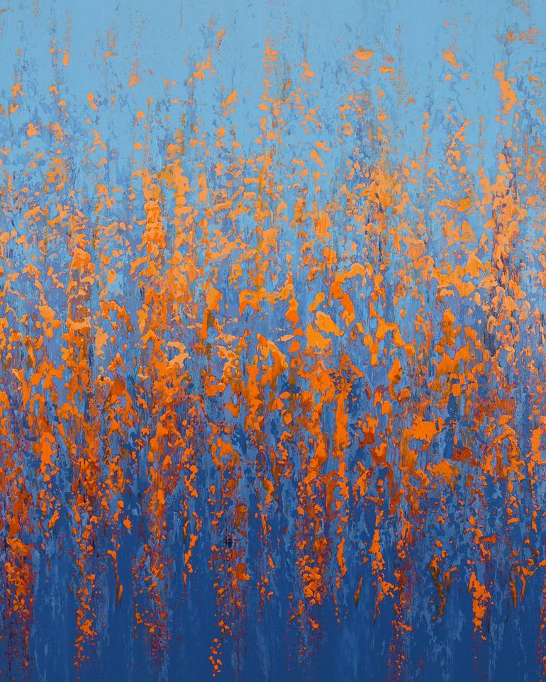 Blue and Orange - Textured Nature Abstract Painting by Suzanne Vaughan ...