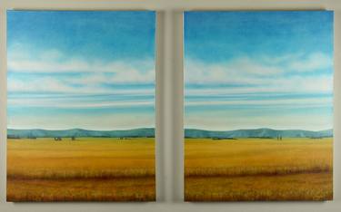 Saatchi Art Artist Suzanne Vaughan; Painting, “Cloud Watching - Blue Sky Series” #art
