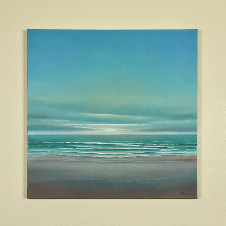 Original Minimalism Seascape Painting by Suzanne Vaughan