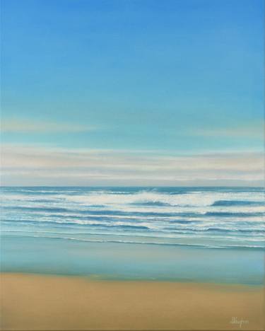 Saatchi Art Artist Suzanne Vaughan; Painting, “Wind Blown Surf - Blue Sky Seascape” #art