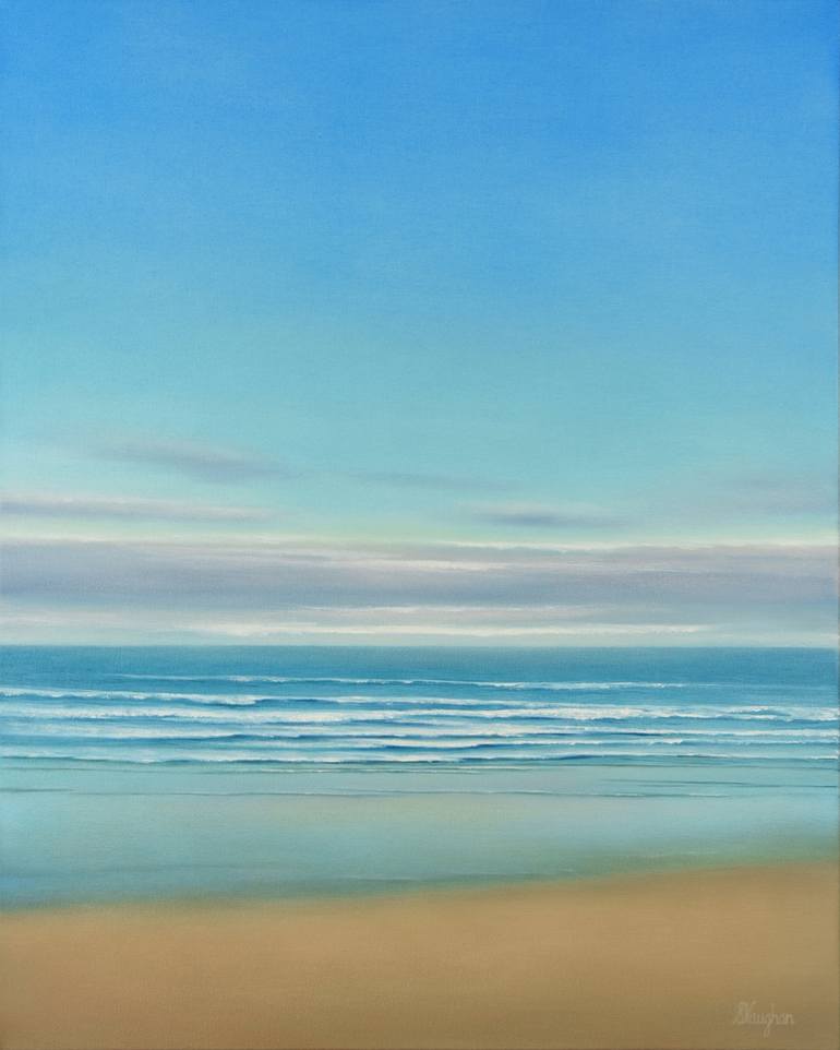 Soothing Ocean - Blue Sky Seascape Painting by Suzanne Vaughan ...