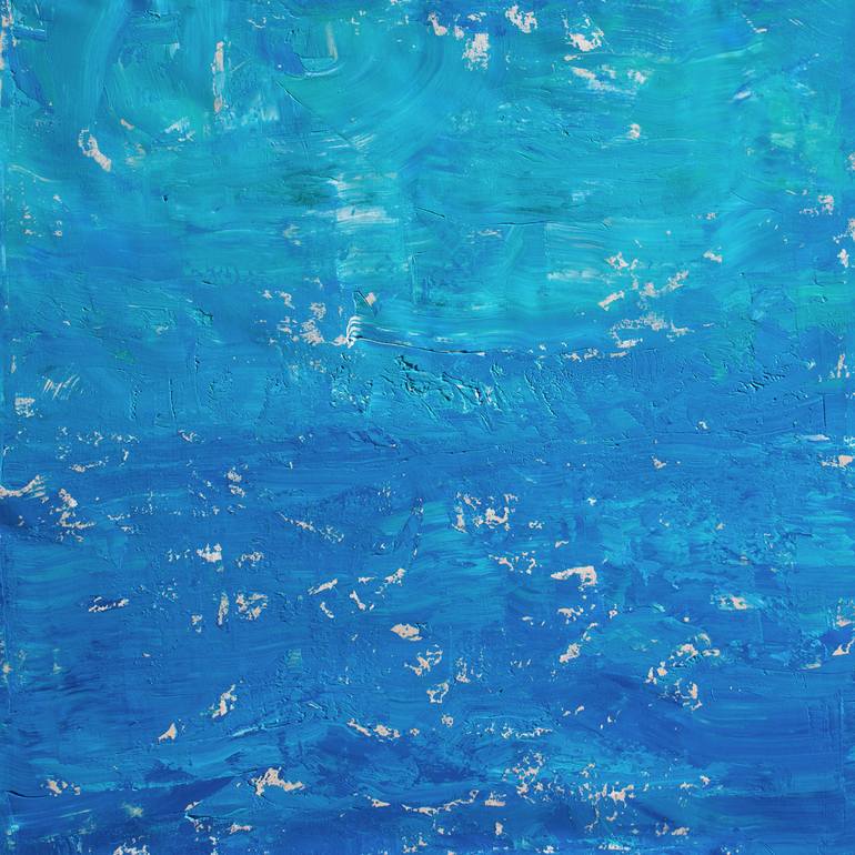 Aqua Blue 200813 - Modern Abstract Painting by Suzanne Vaughan ...