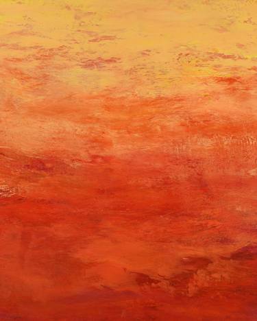 Saatchi Art Artist Suzanne Vaughan; Paintings, “Tangerine Burst - Modern Color Field Abstract” #art