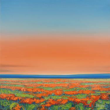 Sunset Flower Field - Colorful Landscape thumb