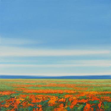 Orange Flowers - Blue Sky Flower Field thumb