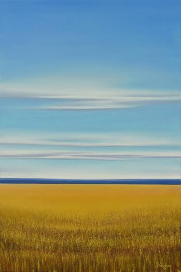 Golden Wheat Field - Blue Sky Landscape thumb