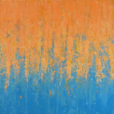 Orange into Blue - Textured Colorful Abstract thumb