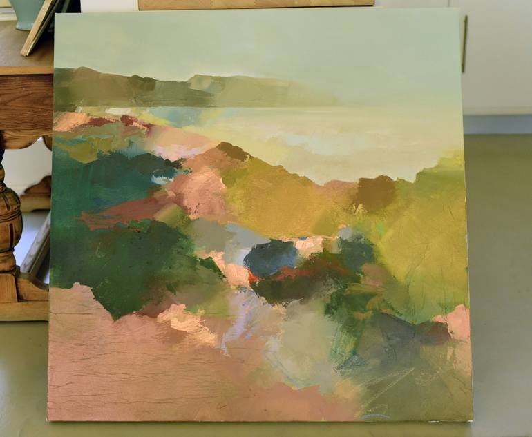 Original Abstract Landscape Mixed Media by Anja Clarke