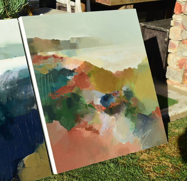Original Abstract Landscape Mixed Media by Anja Clarke