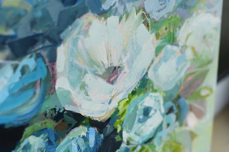 Original Abstract Expressionism Floral Painting by Anja Clarke