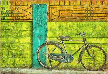 Print of Bicycle Mixed Media by ANIL KUMAR K