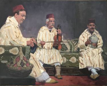 Moroccan musicians in traditional interior thumb