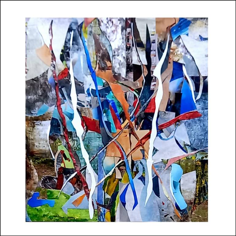 Original Contemporary Abstract Collage by Jean - Pierre Decort