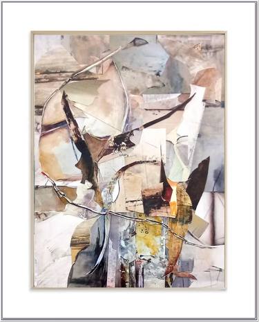 Original Abstract Expressionism Abstract Collage by Jean - Pierre Decort