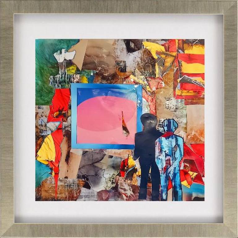 Original Expressionism Abstract Collage by Jean - Pierre Decort