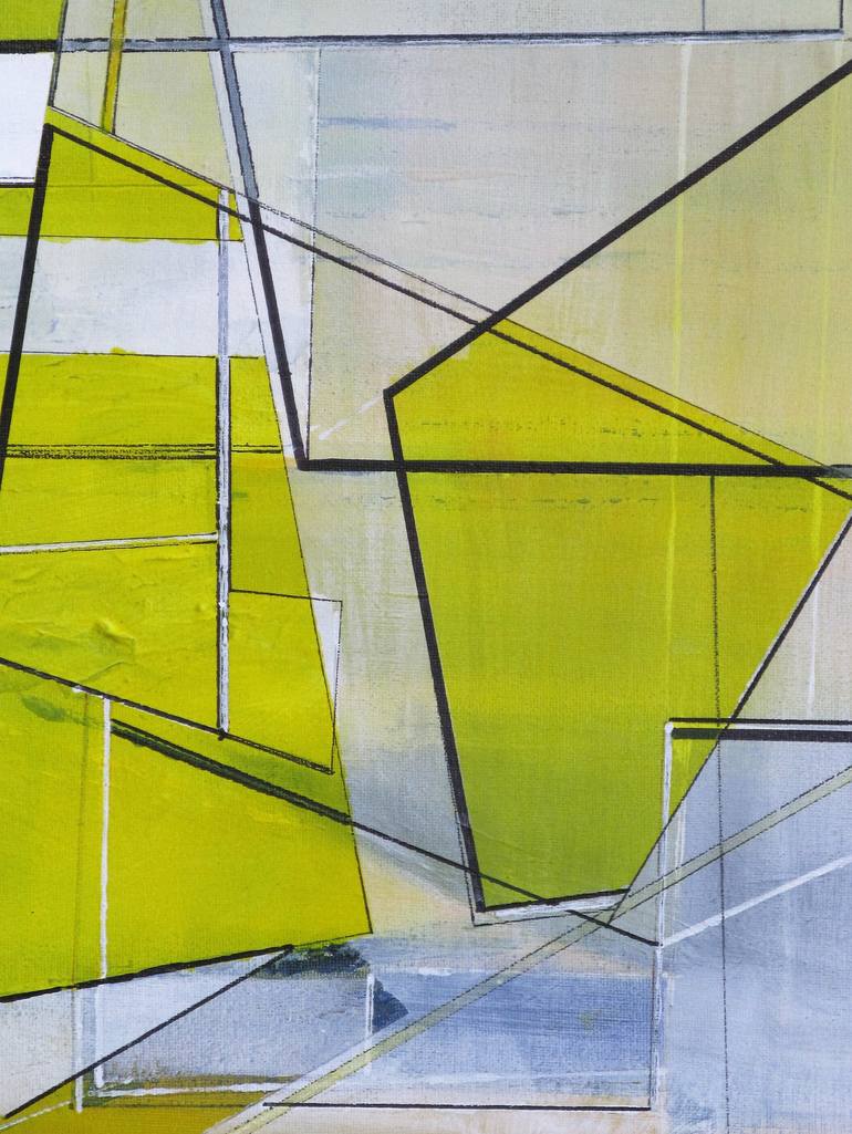 Original Modern Geometric Painting by Jean - Pierre Decort