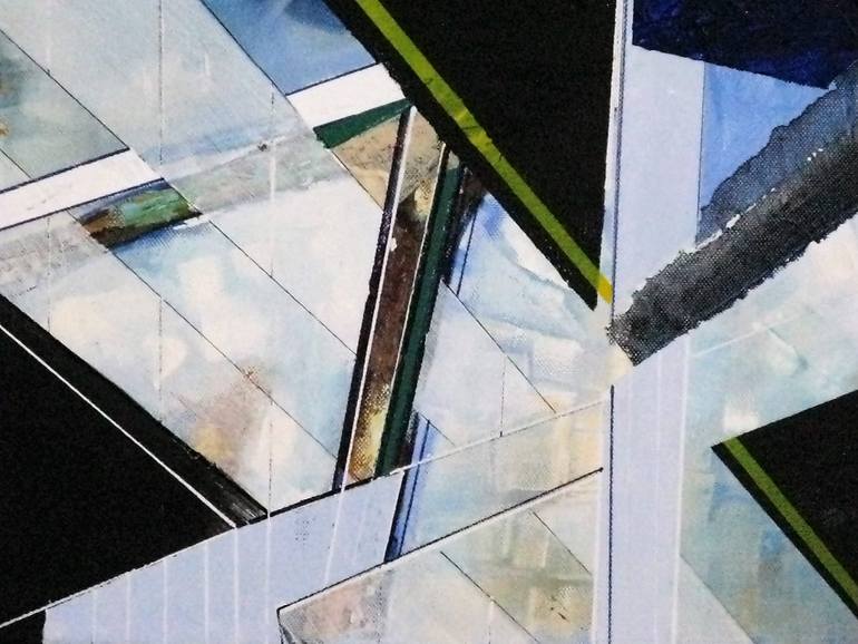 Original Abstract Geometric Painting by Jean - Pierre Decort