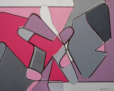 Original Abstract Expressionism Geometric Paintings by Jean - Pierre Decort