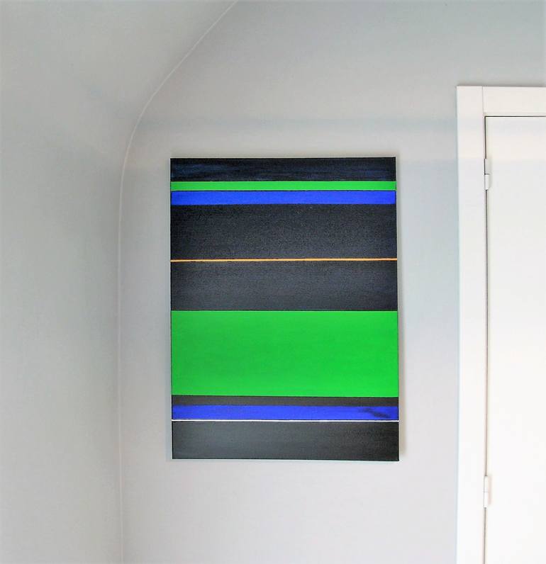 Original Geometric Painting by Jean - Pierre Decort