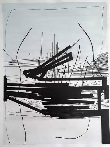 Original Abstract Drawings by Jean - Pierre Decort