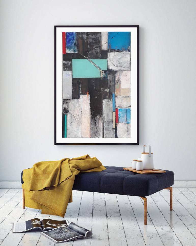 Original Cubism Abstract Painting by Jean - Pierre Decort
