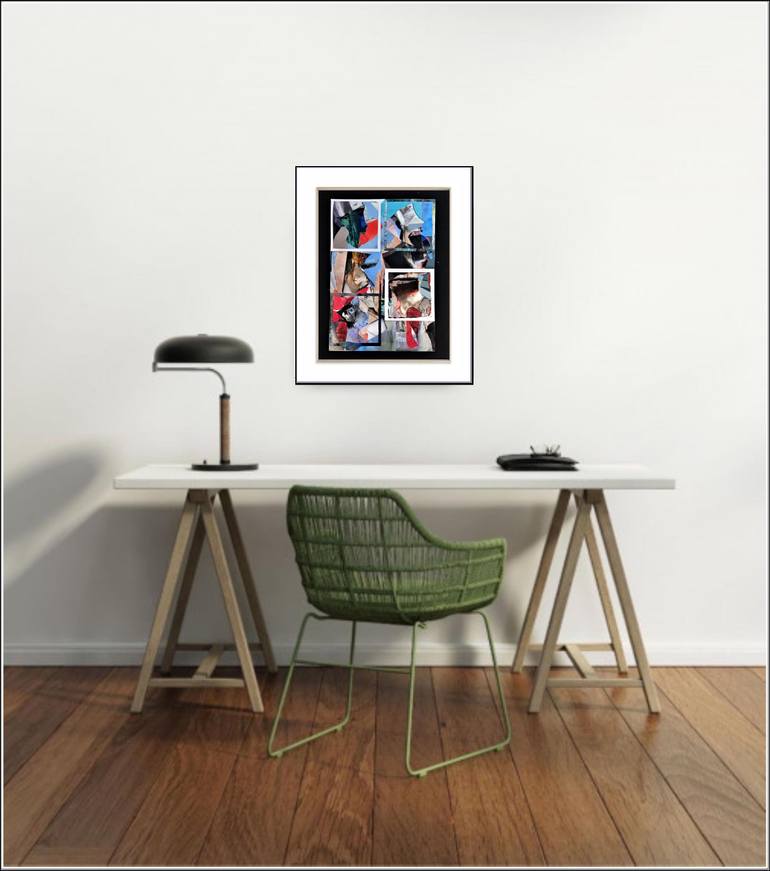 Original Abstract Expressionism Abstract Collage by Jean - Pierre Decort