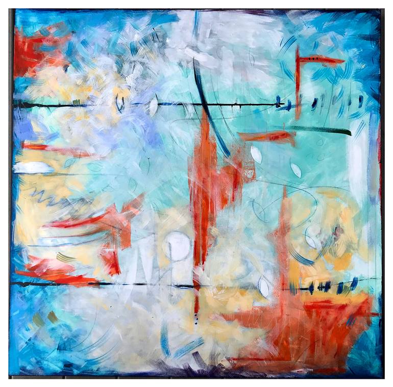 Teal Winds Painting by paula destefanis | Saatchi Art