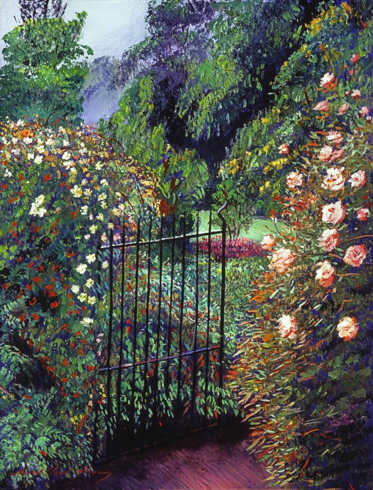 Quiet Garden Entrance Painting by David Lloyd Glover | Saatchi Art