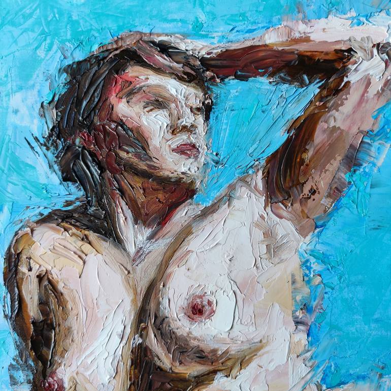 Original Figurative Nude Painting by Achille Chiarello