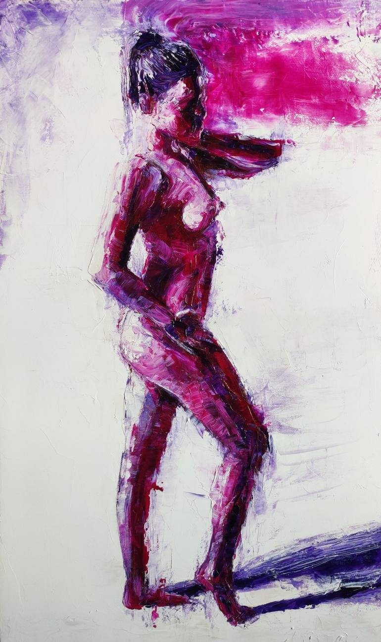 Violet nude Painting by Achille Chiarello | Saatchi Art