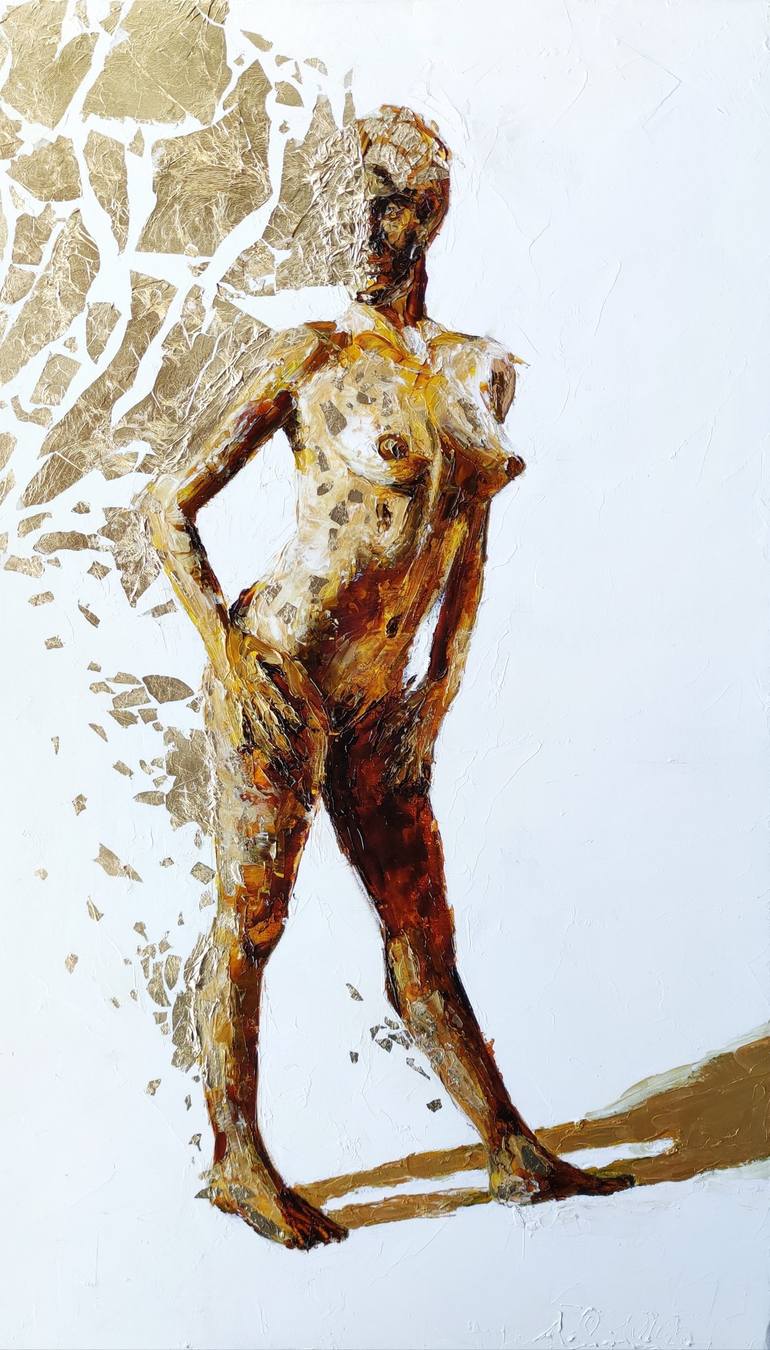 Gold nude Painting by Achille Chiarello | Saatchi Art