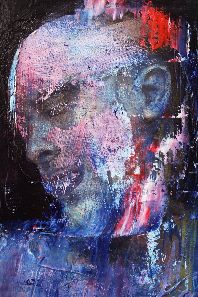 Original Expressionism Portrait Painting by Miloš Hronec