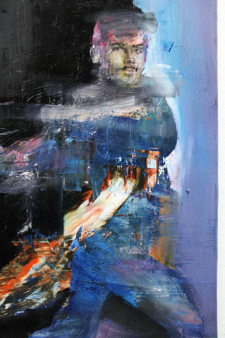 Original Expressionism People Painting by Miloš Hronec