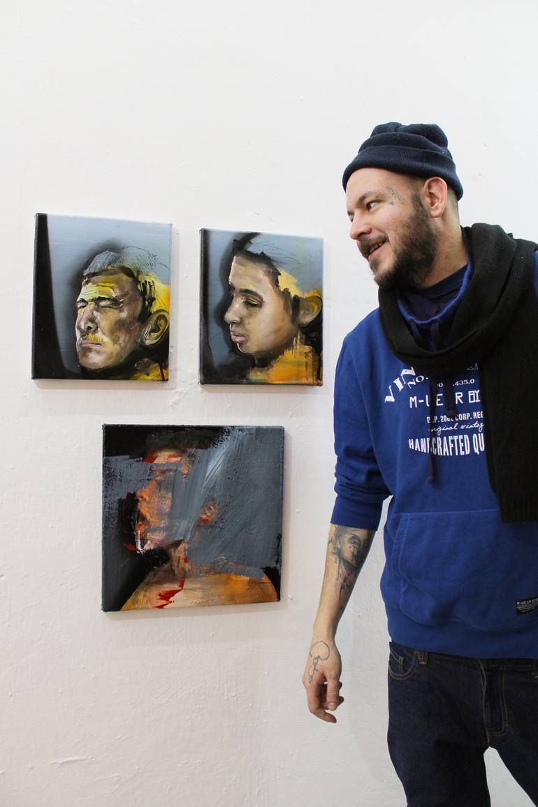 Original Expressionism People Painting by Miloš Hronec