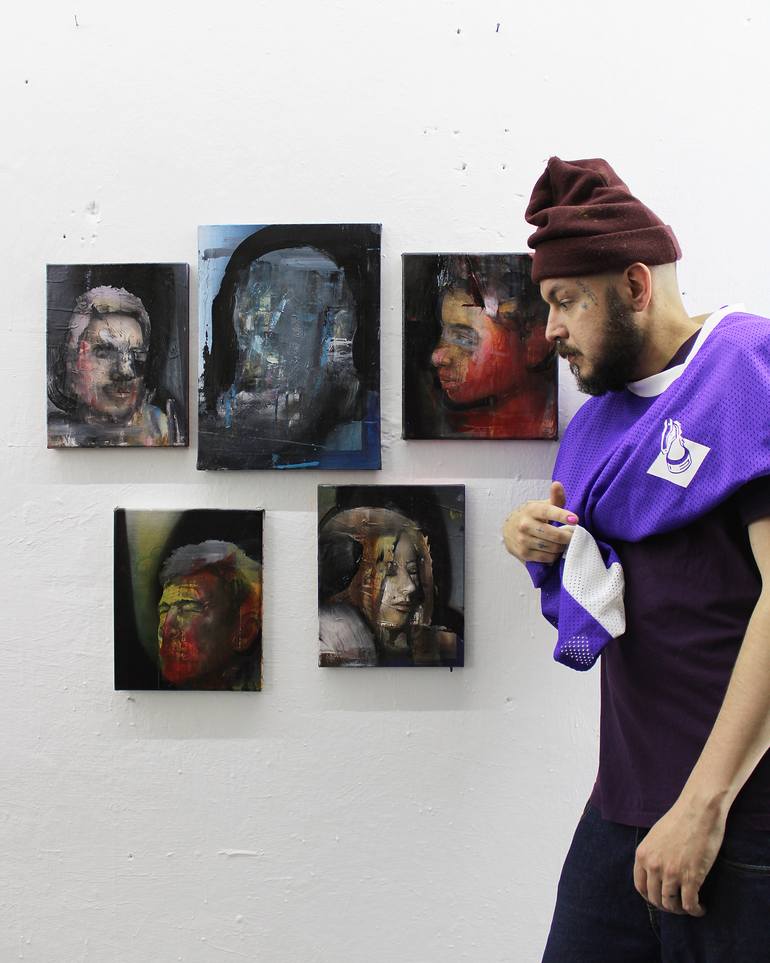 Original Expressionism People Painting by Miloš Hronec