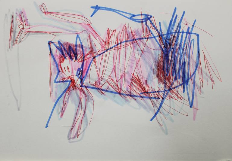 Original Abstract Animal Painting by Miloš Hronec