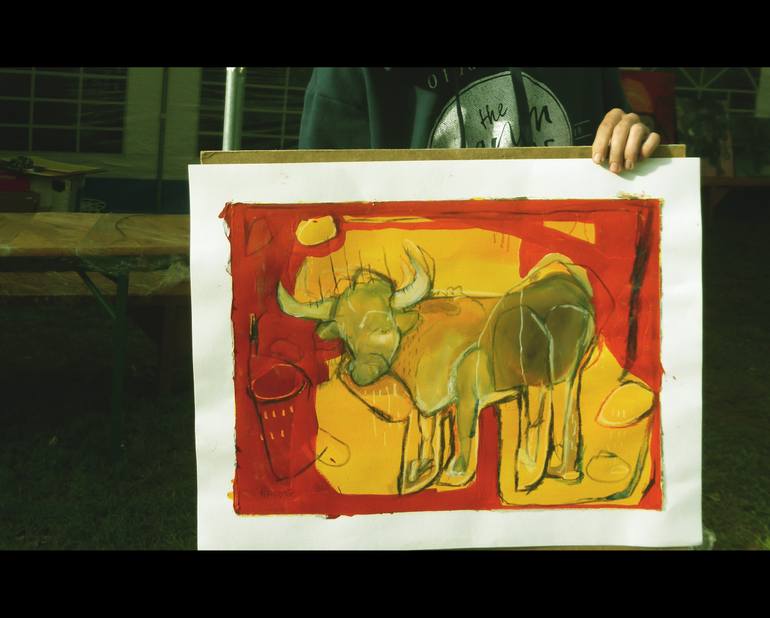 Original Expressionism Animal Painting by Miloš Hronec